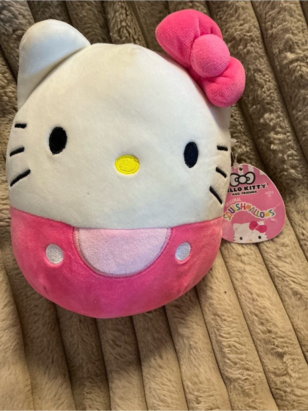 Squishmallows Original Sanrio 12" Hello Kitty Plush In Pink Overalls NWT